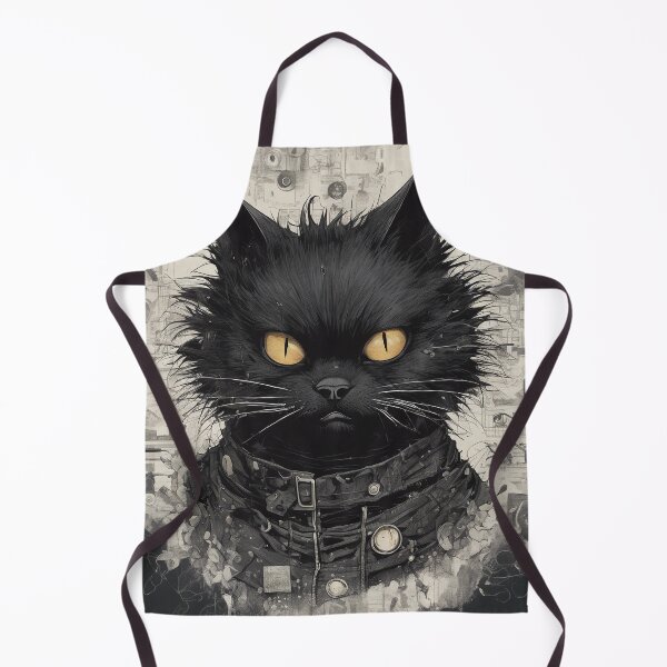 Item preview, Stoic Black Cat in Futuristic Attire designed and sold by WILD-WILD-CAT.