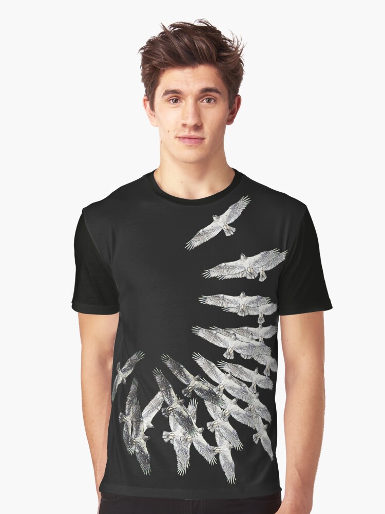 Thumbnail 1 of 5, Graphic T-Shirt, On the wings of an eagle - Drawing by Avril Thomas - Adelaide / South Australia Artist designed and sold by AvrilThomasart.
