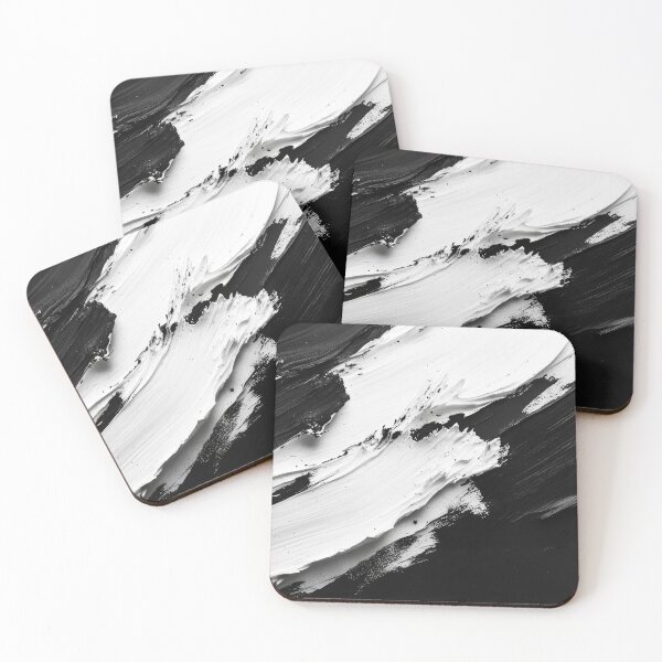 Item preview, Abstract Black and White Paint Strokes on Canvas designed and sold by lematworks.