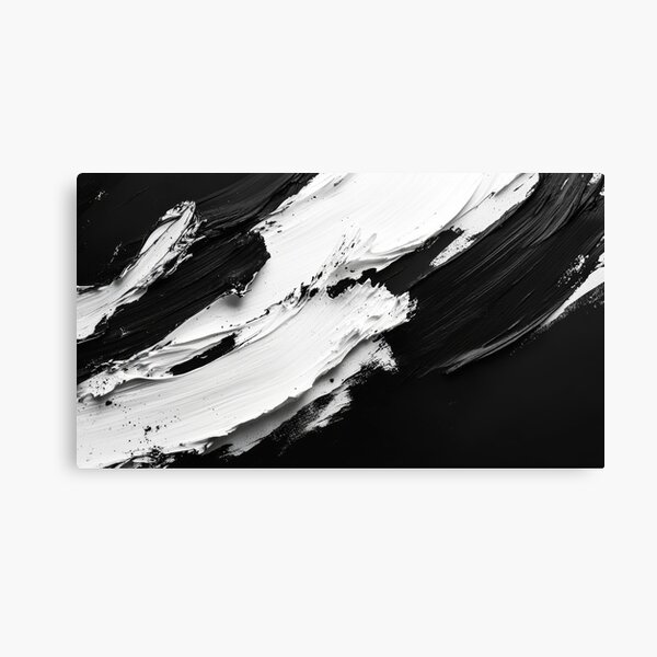 Item preview, Abstract Black and White Paint Strokes on Canvas designed and sold by lematworks.