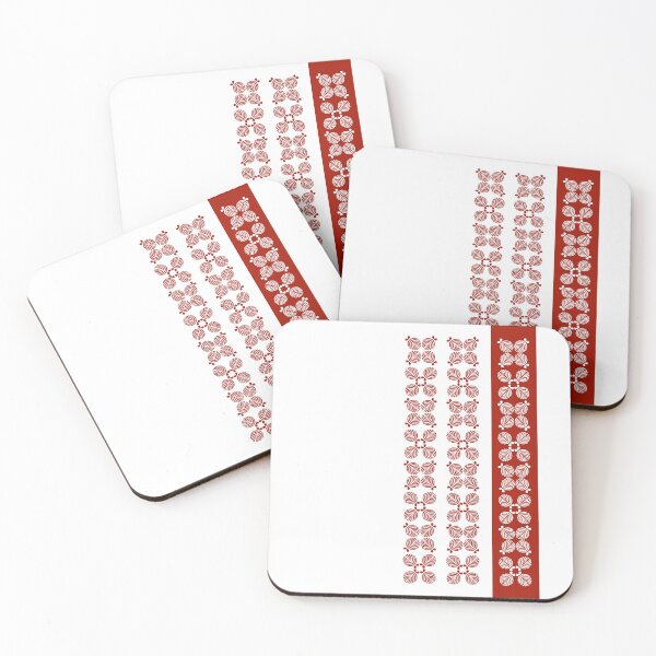 Item preview, Whimsical Trio Collection in Playful Form, White-Red Pattern, Unique designed and sold by villacreativa.