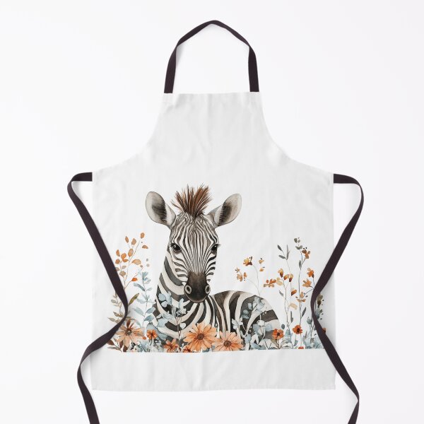 Item preview, super cute closeup zebra portrait with a floristic border designed and sold by Natthiya Minimal.