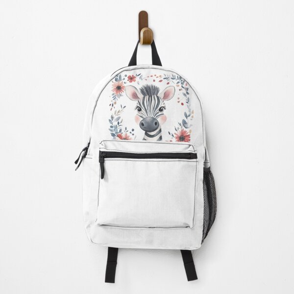 Item preview, super cute closeup zebra portrait with a floristic border designed and sold by Natthiya Minimal.