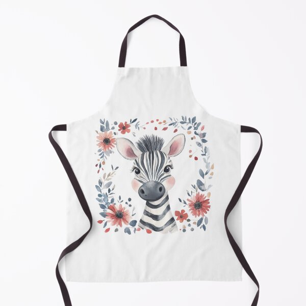 Item preview, super cute closeup zebra portrait with a floristic border designed and sold by Natthiya Minimal.