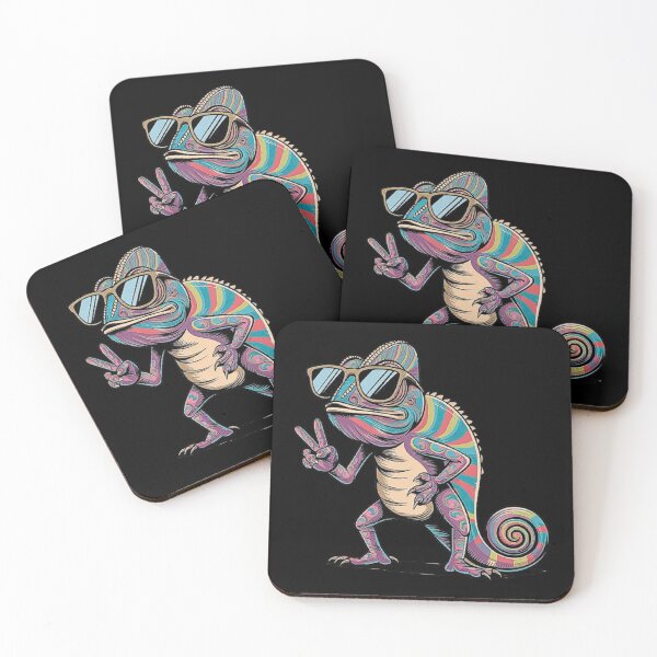 Item preview, Cool Chameleon - Psychedelic Reptile with Sunglasses Art designed and sold by love3617.