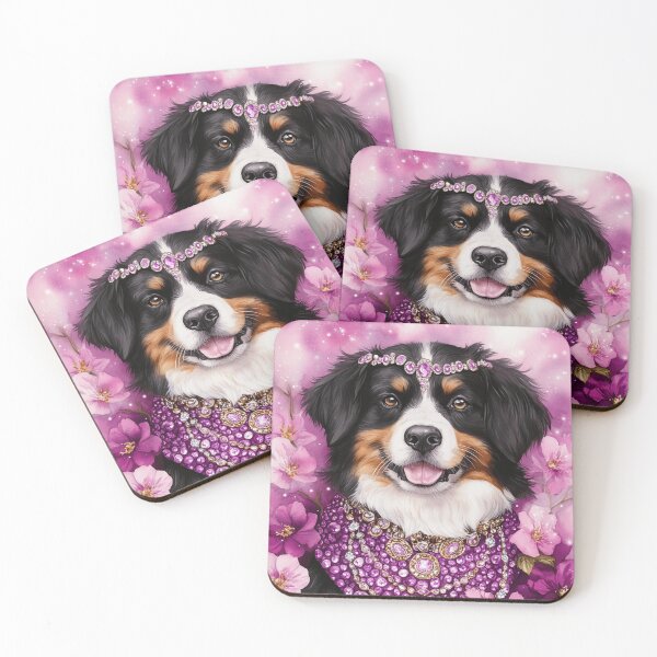 Item preview, Watercolor Painting Of A Bernese With Jewels designed and sold by Nocturne  Paws.