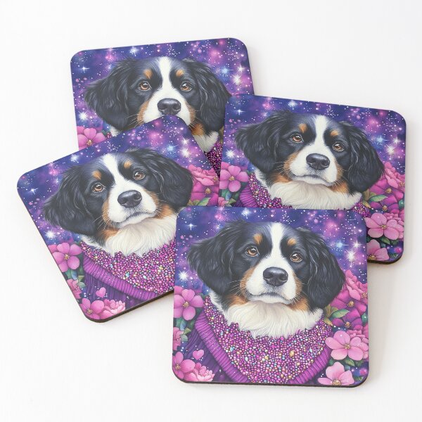 Item preview,  Watercolor Painting Of A Bernese With Gems designed and sold by Nocturne  Paws.