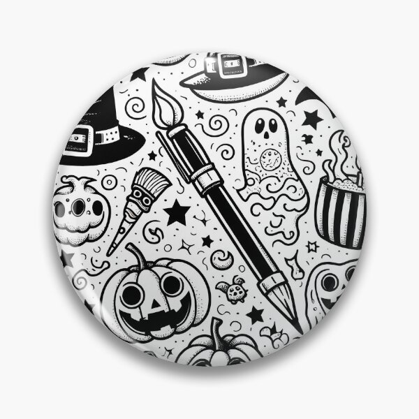 Item preview, Spooky Halloween Doodle Art designed and sold by Thai Vibe Studio.