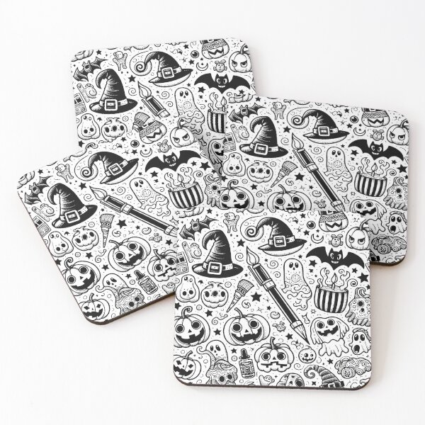 Item preview, Spooky Halloween Doodle Art designed and sold by Thai Vibe Studio.