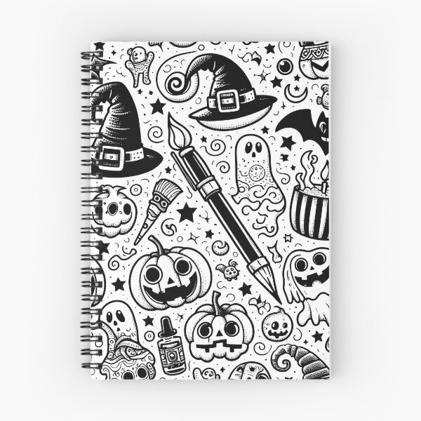 Item preview, Spooky Halloween Doodle Art designed and sold by Thai Vibe Studio.