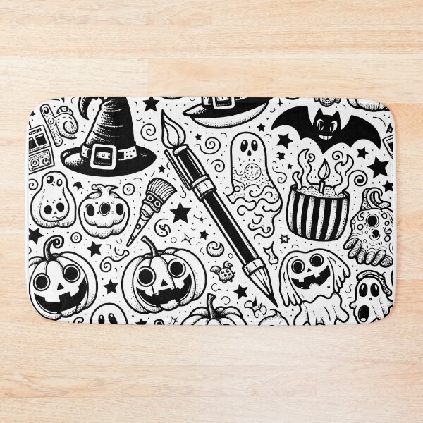 Item preview, Spooky Halloween Doodle Art designed and sold by Thai Vibe Studio.