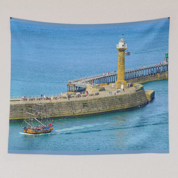 Item preview, Whitby Pier and Pirate Ship designed and sold by Alisonchambers2.