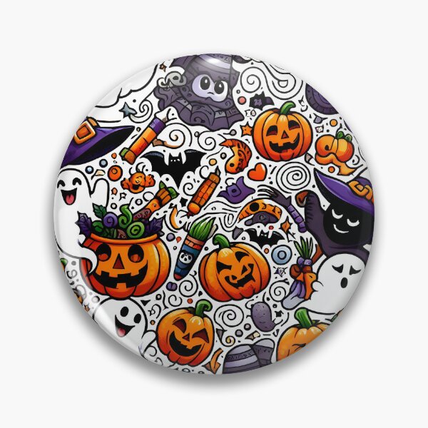 Item preview, Hand-Drawn Halloween Doodle Pattern designed and sold by Thai Vibe Studio.