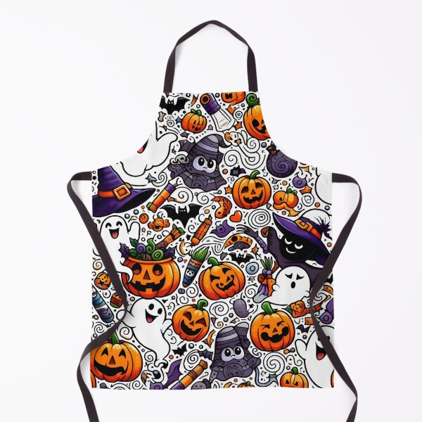 Item preview, Hand-Drawn Halloween Doodle Pattern designed and sold by Thai Vibe Studio.