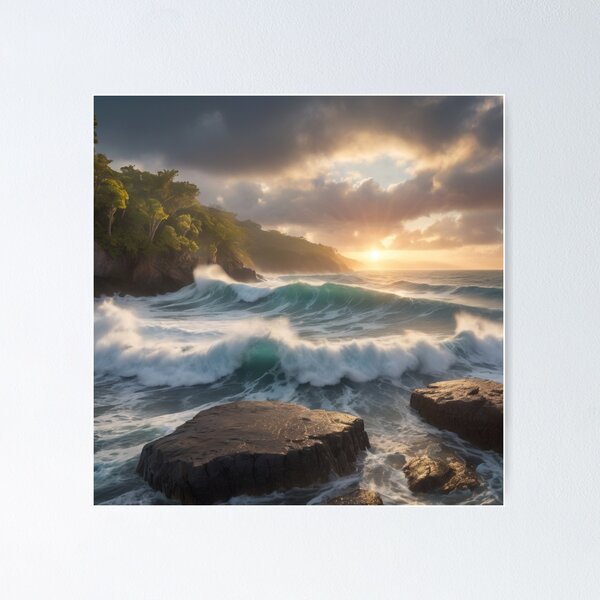 Item preview, Sunrise over the turbulent sea 05 designed and sold by I-HERE.
