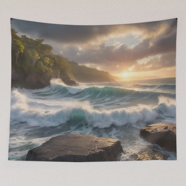 Item preview, Sunrise over the turbulent sea 05 designed and sold by I-HERE.