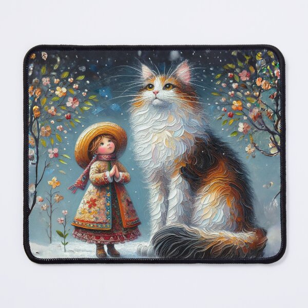 Item preview, Girl and Giant Cat in Fantasy Garden designed and sold by MarinaFila.