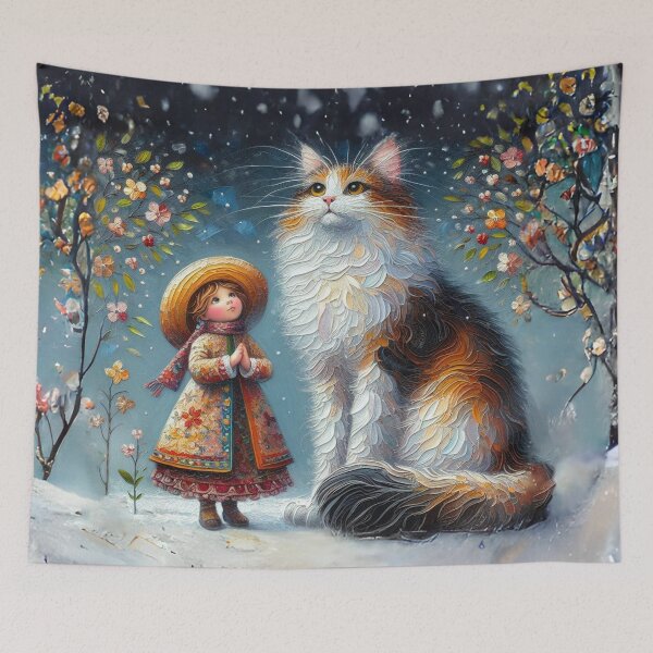 Item preview, Girl and Giant Cat in Fantasy Garden designed and sold by MarinaFila.