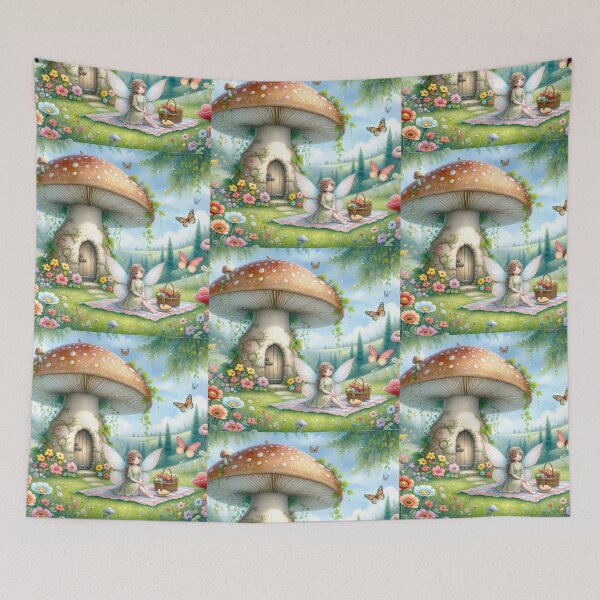 Item preview, Fairy Picnic - Enchanted Mushroom Meadow designed and sold by Venta Mix  JellycientArt.