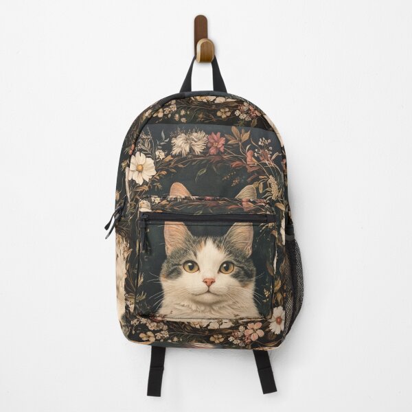 Item preview, super cute cat portrait with a floristic exquisite designed and sold by Natthiya Minimal.