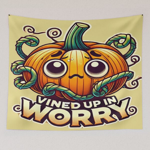 Item preview, Anxious Pumpkin- Vined Up in Worry designed and sold by Rajasekar.