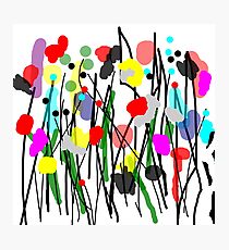 Fun Flowers in Bright Colors Photographic Print