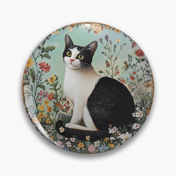 Item preview, super cute cat portrait with a floristic designed and sold by Natthiya Minimal.