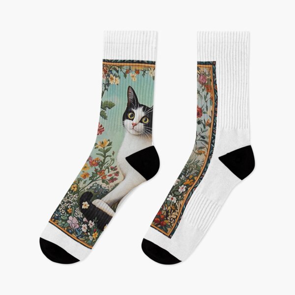 Item preview, super cute cat portrait with a floristic designed and sold by Natthiya Minimal.