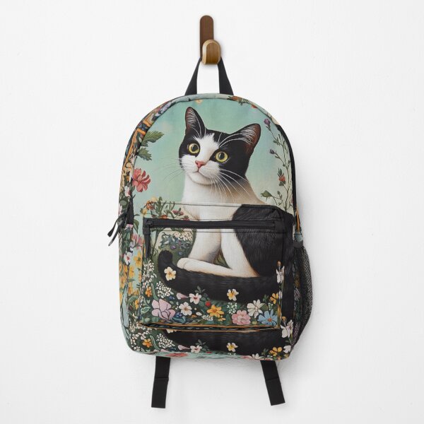 Item preview, super cute cat portrait with a floristic designed and sold by Natthiya Minimal.