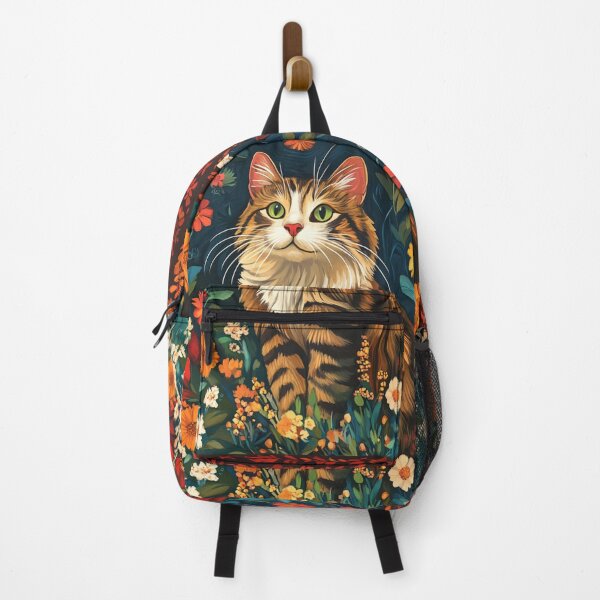 Item preview, super cute cat portrait with a floristic designed and sold by Natthiya Minimal.