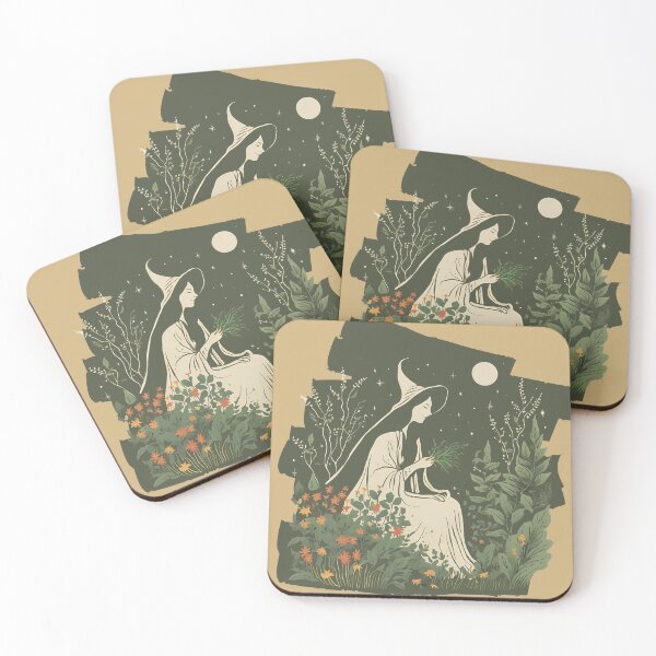 Item preview, A witch in a garden  designed and sold by ArtsyTales.