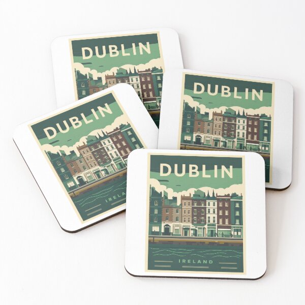 Item preview, Vintage Minimal Retro Travel Poster – Dublin, Ireland – Architecture & Tourism designed and sold by pod24.