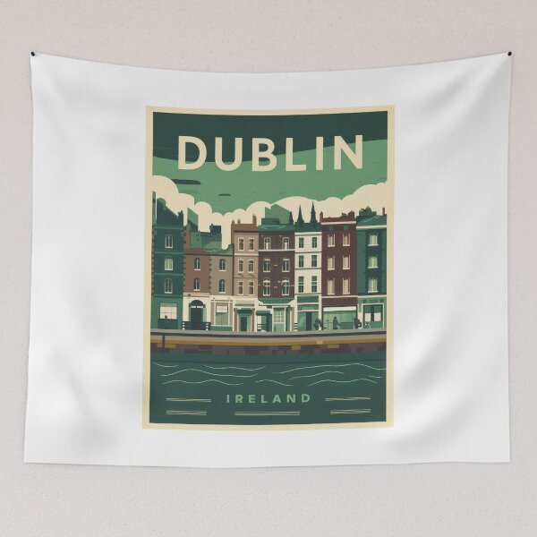 Item preview, Vintage Minimal Retro Travel Poster – Dublin, Ireland – Architecture & Tourism designed and sold by pod24.