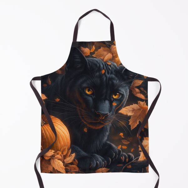 Item preview, Black Panther Amidst Autumn Leaves and Pumpkins designed and sold by SunsetTH.