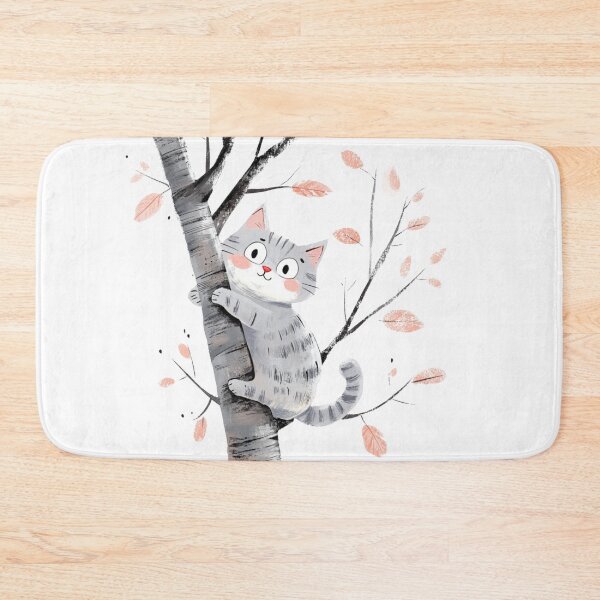 Item preview, super cute cat on a tree designed and sold by Natthiya Minimal.
