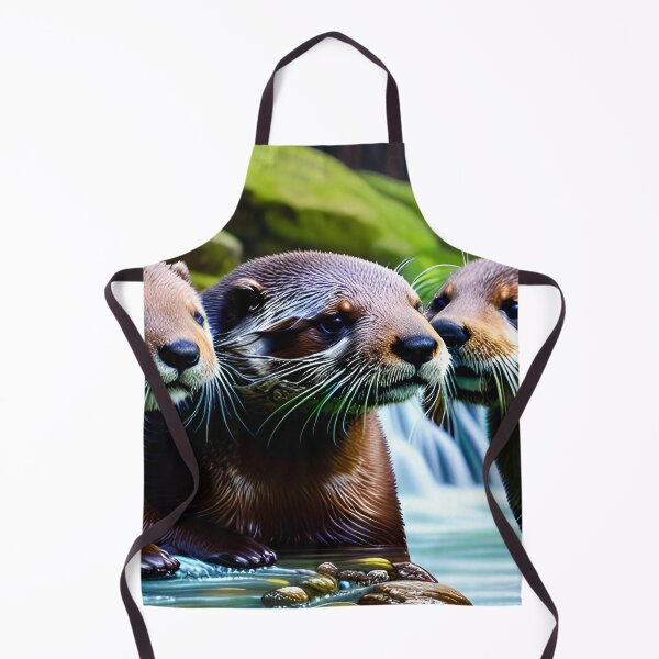 Item preview, group of otters swimming in the water designed and sold by InezPhotography.