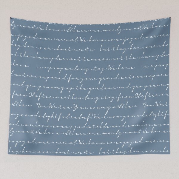 Item preview, Elegant Handwritten Script Watercolor Pattern – Blue Text Design for Home Decor & Office Accessories designed and sold by DigitalTouchArt Store.