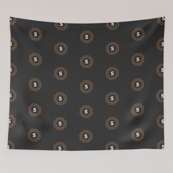 Item preview, Monogram S with Wavy Ornamental Pattern designed and sold by rasagamastore.