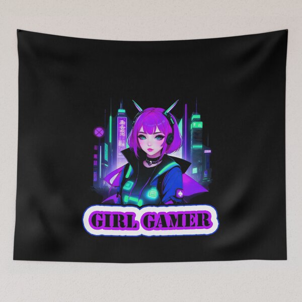 Item preview, Girl Gamer with Girl Gamer Words - Purple Hair designed and sold by Beachy.