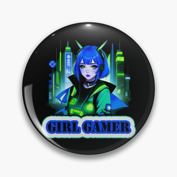 Item preview, Girl Gamer with Girl Gamer Words - Blue Hair designed and sold by Beachy.