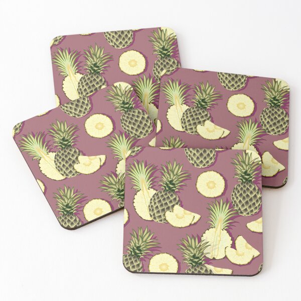 Item preview, Ripe pineapples, burgundy background designed and sold by Alex  Blud.