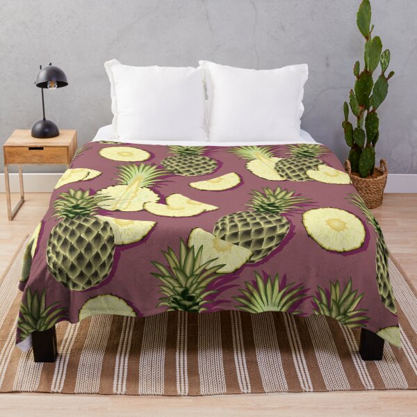 Item preview, Ripe pineapples, burgundy background designed and sold by Alex  Blud.