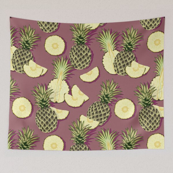 Item preview, Ripe pineapples, burgundy background designed and sold by Alex  Blud.
