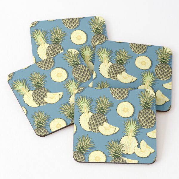 Item preview, Ripe pineapples, gray-blue background designed and sold by Alex  Blud.
