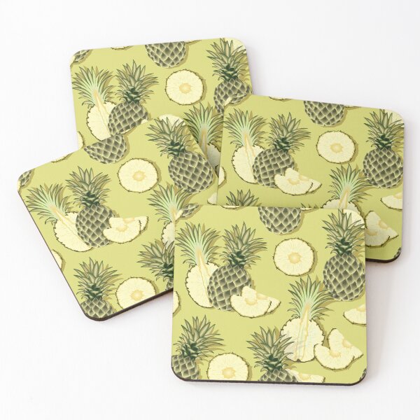 Item preview, Ripe pineapples, green background designed and sold by Alex  Blud.