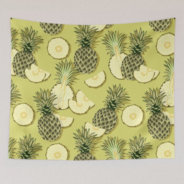 Item preview, Ripe pineapples, green background designed and sold by Alex  Blud.