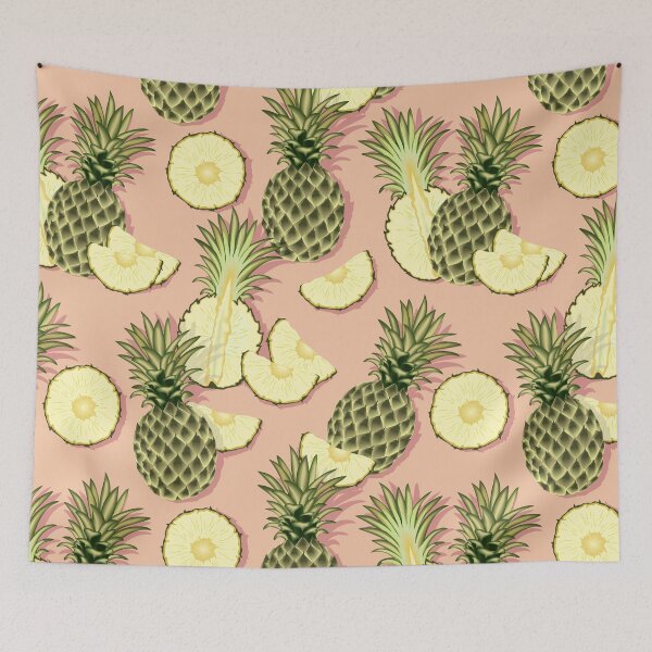 Item preview, Ripe pineapples, light pink background designed and sold by Alex  Blud.