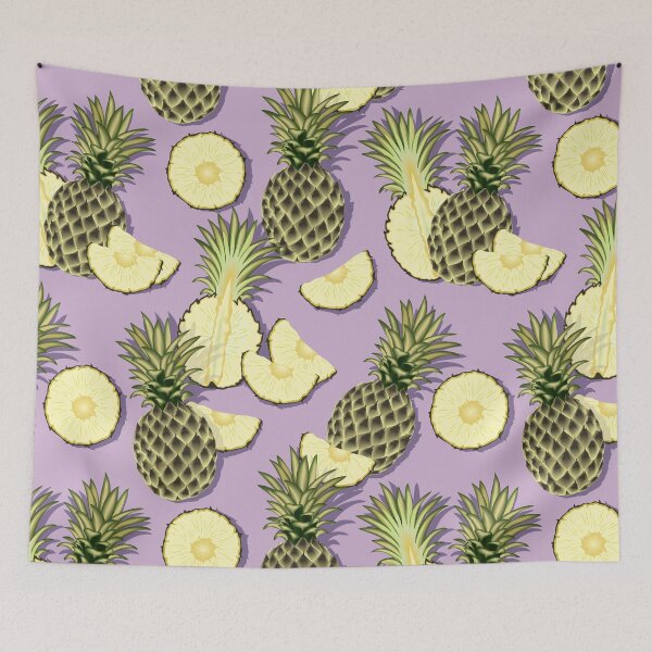 Item preview, Ripe pineapples, lilac background designed and sold by Alex  Blud.
