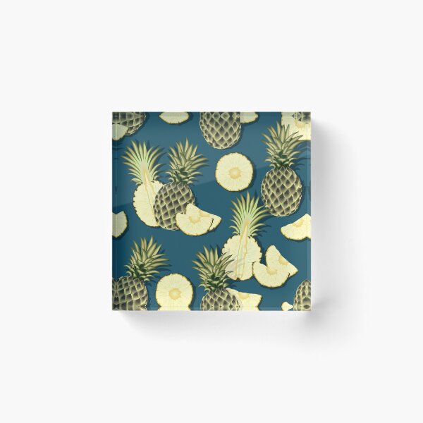 Item preview, Ripe pineapples, navy blue background designed and sold by Alex  Blud.