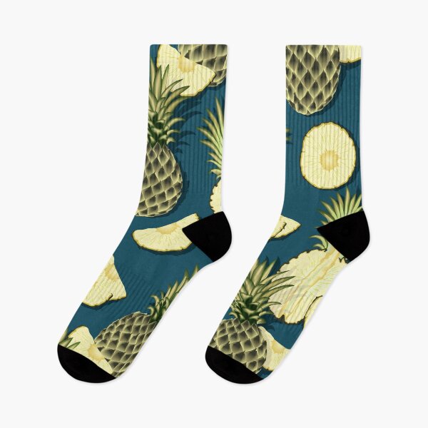Item preview, Ripe pineapples, navy blue background designed and sold by Alex  Blud.
